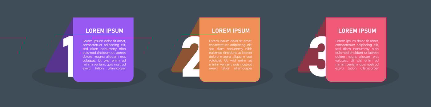 Infographic Design Template. Process Infographic concept with 3 step. For your business presentation, banner, flow diagram, and process diagram. vector