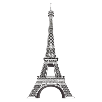 Eiffel Tower - A Black and White Illustration png