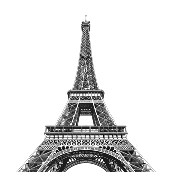 Eiffel Tower in Black and White png