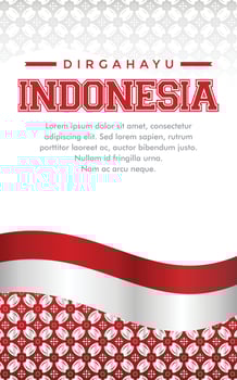 Dirgahayu republik Indonesia merah putih batik background vector