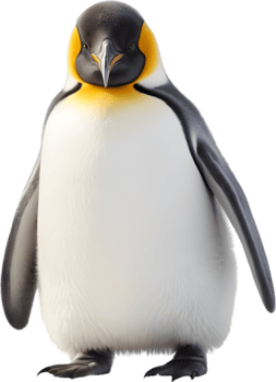 Adorable fluffy Baby King penguin clipart. AI-generated. png