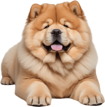 Adorable fluffy Chow Chow puppy clipart. AI-generated. png