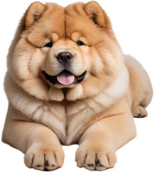 Adorable fluffy Chow Chow puppy clipart. AI-generated. png