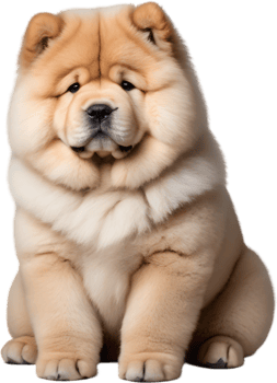 Adorable fluffy Chow Chow puppy clipart. AI-generated. png
