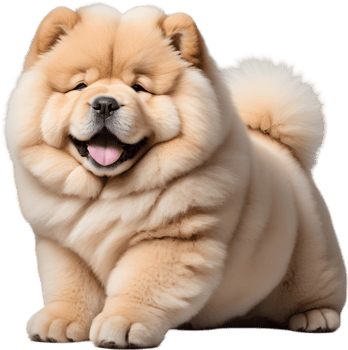 Adorable fluffy Chow Chow puppy clipart. AI-generated. png