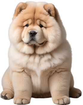 Adorable fluffy Chow Chow puppy clipart. AI-generated. png