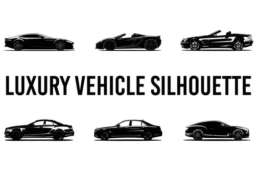 Luxury vehicle silhouette vector