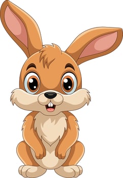 Cartoon funny rabbit on white background vector
