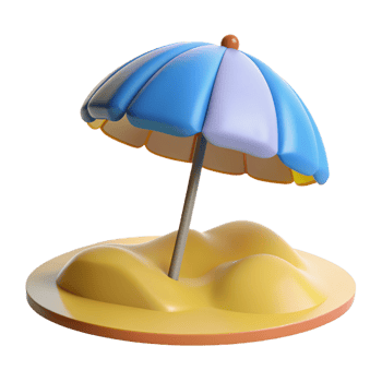 Umbrella Beach 3d Image png