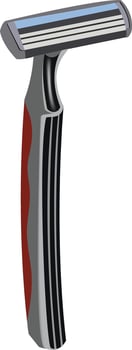 Hand razor with relative razor blades use beard cut- vector