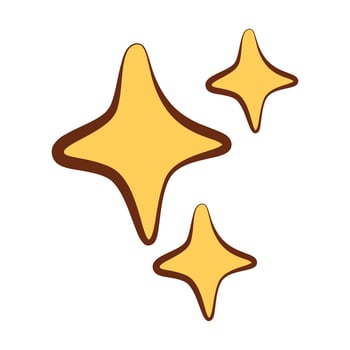 Doodle cute stars isolated on white background vector