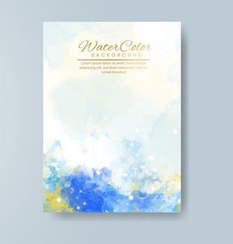 Cards with watercolor background. Design for your cover, date, postcard, banner, logo. vector