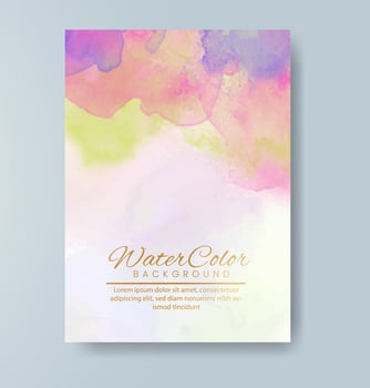 Cards with watercolor background. Design for your cover, date, postcard, banner, logo. vector