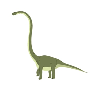 Tall dinosaur isolated childish brontosaurus dino vector