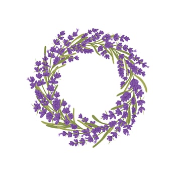 Lavender flowers wreath floral decorative frame vector