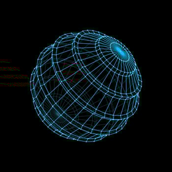 3d futuristic sphere and ball wireframe shape vector