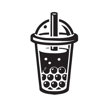 Silhouette of Boba Tea vector