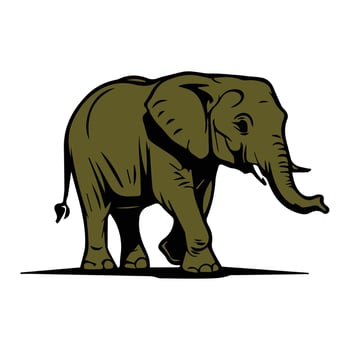 Brown Elephant Logo Design Illustration vector