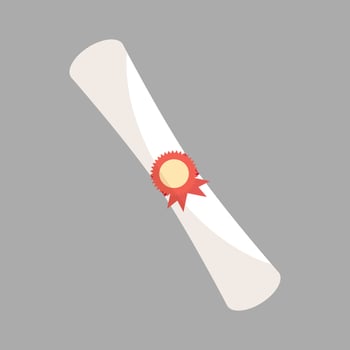 Scroll with ribbon cartoon icon Science single symbol on a white background vector
