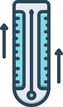 Color icon for temperature increase vector