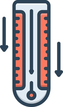 Color icon for temperature decrease vector