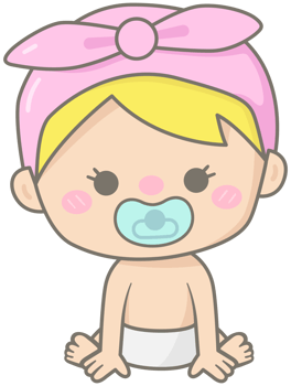 Cute baby element in Children Style Cartoon illustration baby girl png