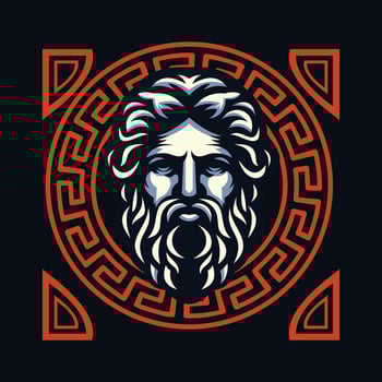 greek head illustration symbol vector