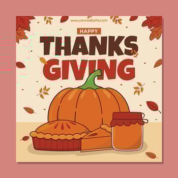 flat thanksgiving social media posts collection vector