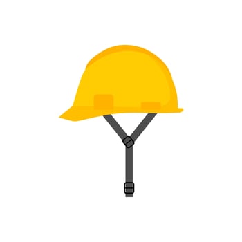 safety construction helmet flat design illustration isolated on white background. construction safety industry hat protective worker hard hat. Protective worker helmet and safety tool vector