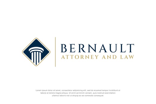 Elegant pillars and of law logo, representing the solid foundation by the law. vector