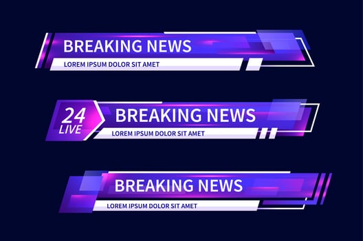 Lower third tv header, headline and news bars vector