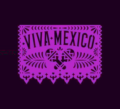 Viva mexico mexican paper cut holiday flag vector