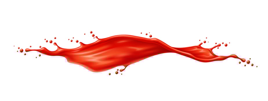 Long red wave of tomato juice or ketchup splash vector