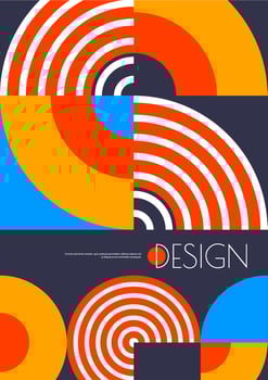Modern business poster abstract geometric pattern vector