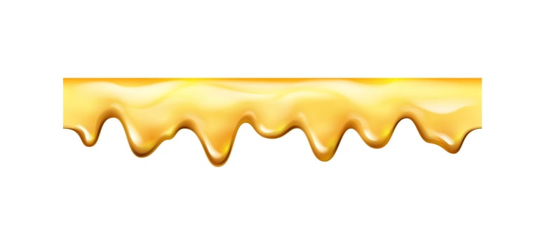 Sticky sweet honey liquid, dripping caramel or oil vector