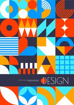 Modern business poster with geometric pattern vector