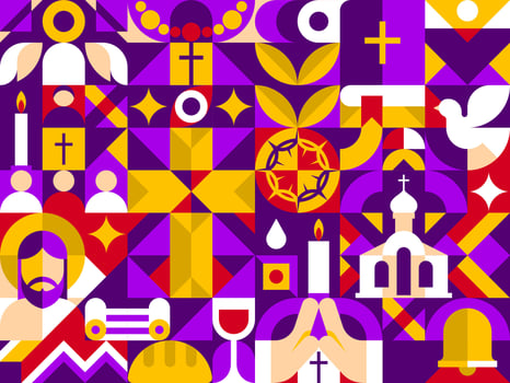 Christianity religion abstract geometric pattern vector