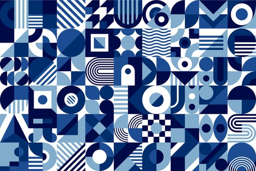 Abstract sea blue, white, azure geometric pattern vector