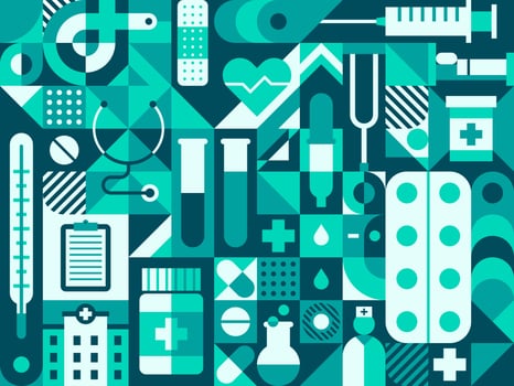 Medicine or pharmacy abstract geometric pattern vector
