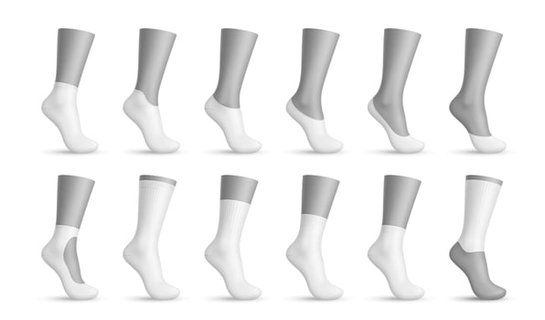 Realistic woman socks, 3d fashion templates vector