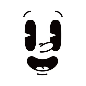 Groovie cartoon face facial happy expression vector