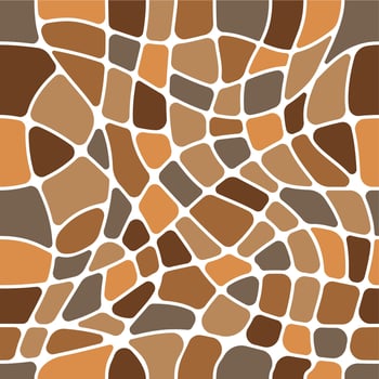 Brown mosaic stone tile pattern, paving floor vector