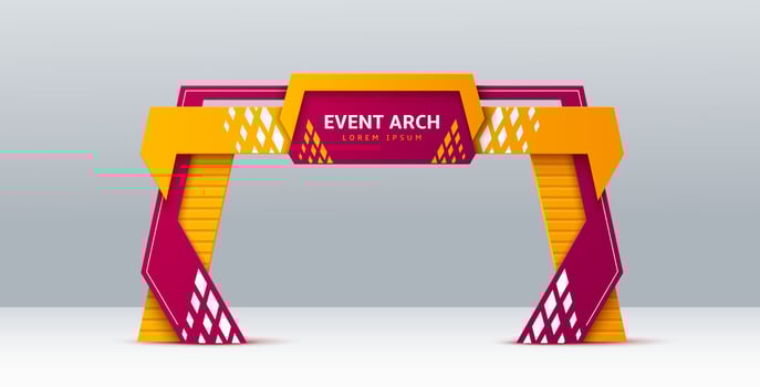Event arch realistic 3d exhibition entrance vector