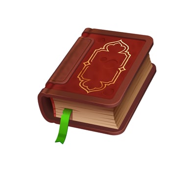 Game book, isolated wizard or sorcerer grimoire vector