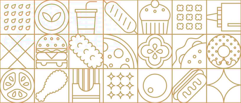 Takeaway fast food modern line geometric pattern vector