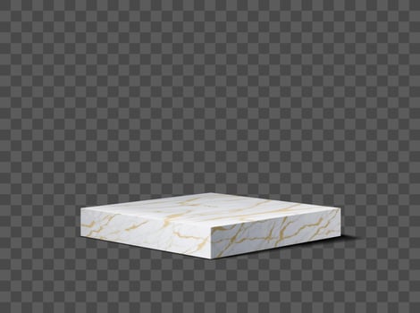 Marble stone podium stage, base 3d mockup vector