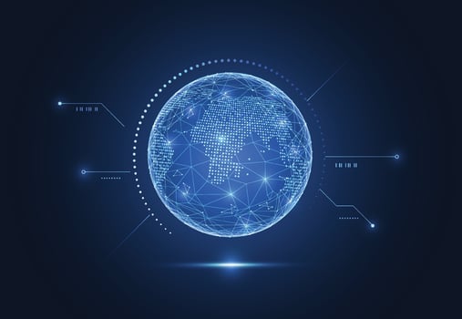 Global network connection. World map point and line composition concept of global business vector
