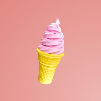 Ice cream cone 3d icon vector