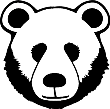 Cute bear stencil for crafting adorable designs. AI-generated. png