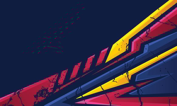 Racing geometry abstract stripes car wrap sticker template vector